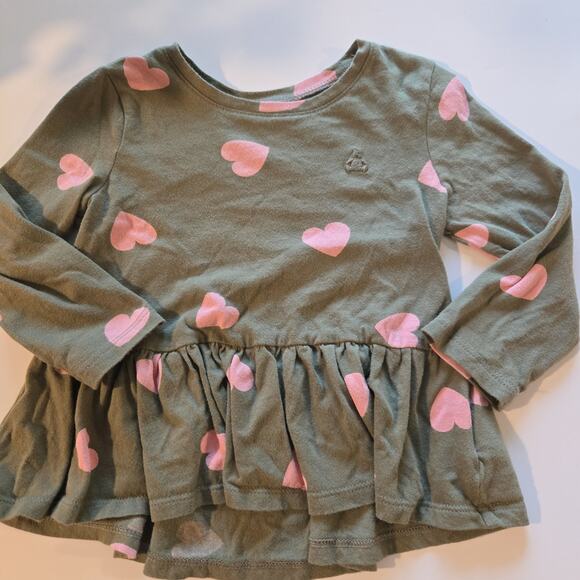 Baby Gap Olive Green Hearts Blouse Bundle 2T - Picture 2 of 5